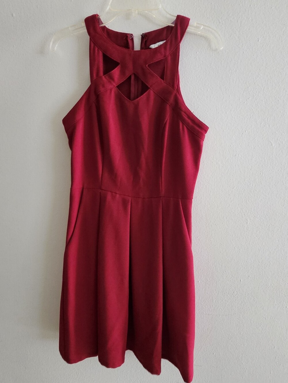 Speechless Red Fit & Flare Cocktail Dress with Pockets Size XS